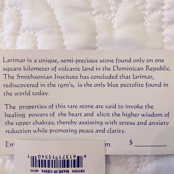 Rare LARIMAR stone pendant w/Sterling Silver - Picture 9 of 11